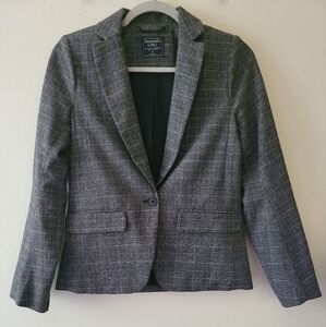 Abercrombie & Fitch Y2K Gray Plaid Preppy Office Siren Schoolgirl Blazer 0/XS